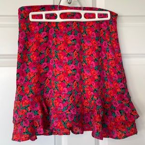 Francesca’s Miami floral mini skirt